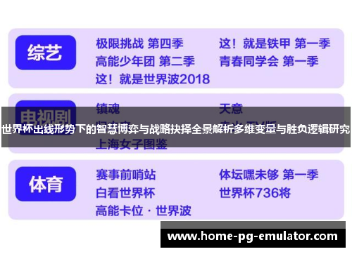 世界杯出线形势下的智慧博弈与战略抉择全景解析多维变量与胜负逻辑研究